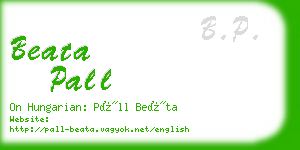 beata pall business card